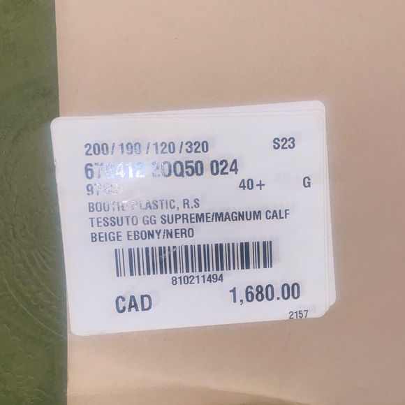 Brand NIB Gucci Tessuto GG Supreme Magnum Calf Leather Boots! 100% Authentic - Picture 6 of 16